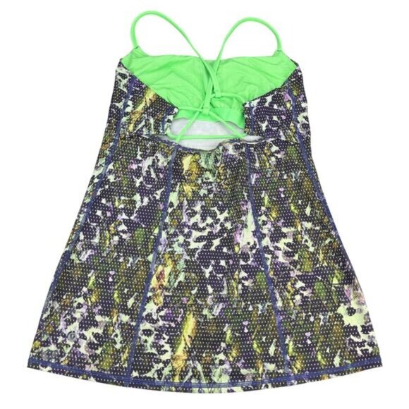 LULULEMON Dancing Warrior Tank Sz 8 Floral Sport White Multi / Pistachio - Picture 9 of 10